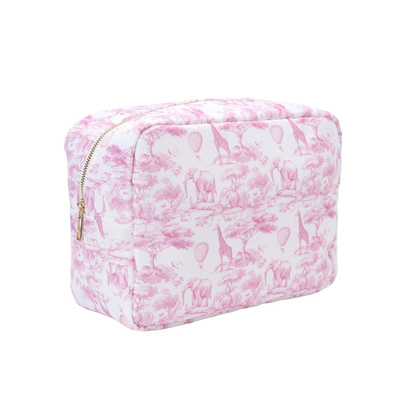 Personalised Pink Toile 2-Pc Pouch Set