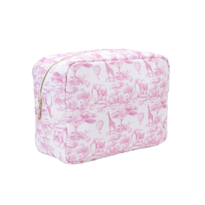 Personalised Pink Toile 2-Pc Pouch Set