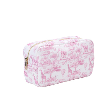 Personalised Pink Toile 2-Pc Pouch Set