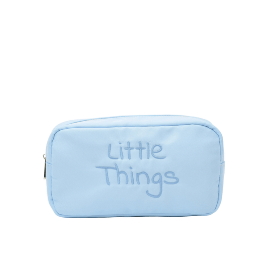 "Little Things" Medium Pouch, Baby Blue - The Happy Tribe
