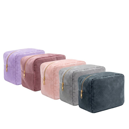 Luxury Personalised Velvet Large Pouch – Pastel Edit - The Happy Tribe
