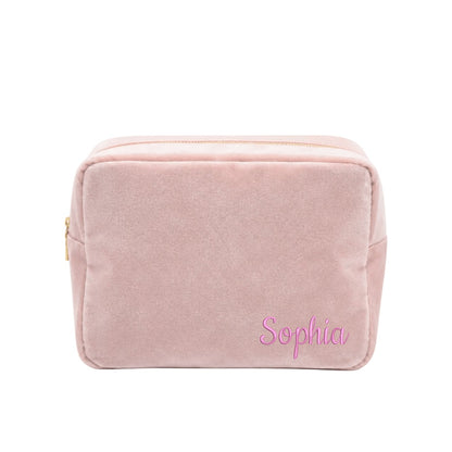 Luxury Personalised Velvet Large Pouch – Pastel Edit - The Happy Tribe