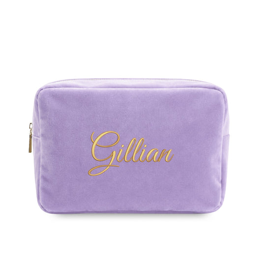 Luxury Personalised Velvet Large Pouch – Pastel Edit - The Happy Tribe