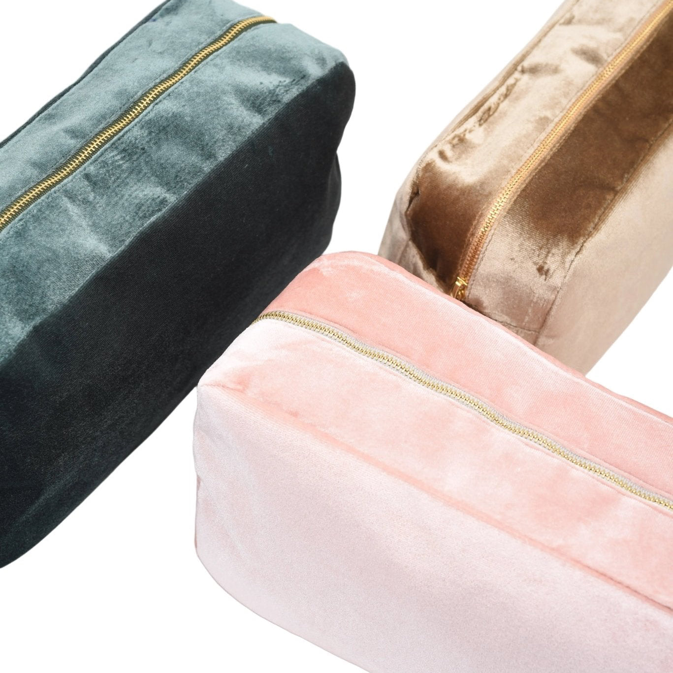 Luxury Personalised Velvet, Pastel Edit, Medium Pouch - The Happy Tribe