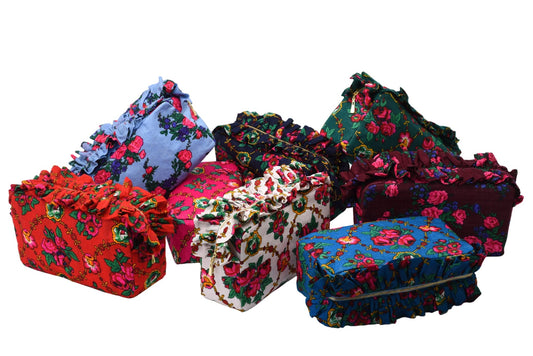 Luxury Ruffle UAE Heritage Pouch – Medium - The Happy Tribe