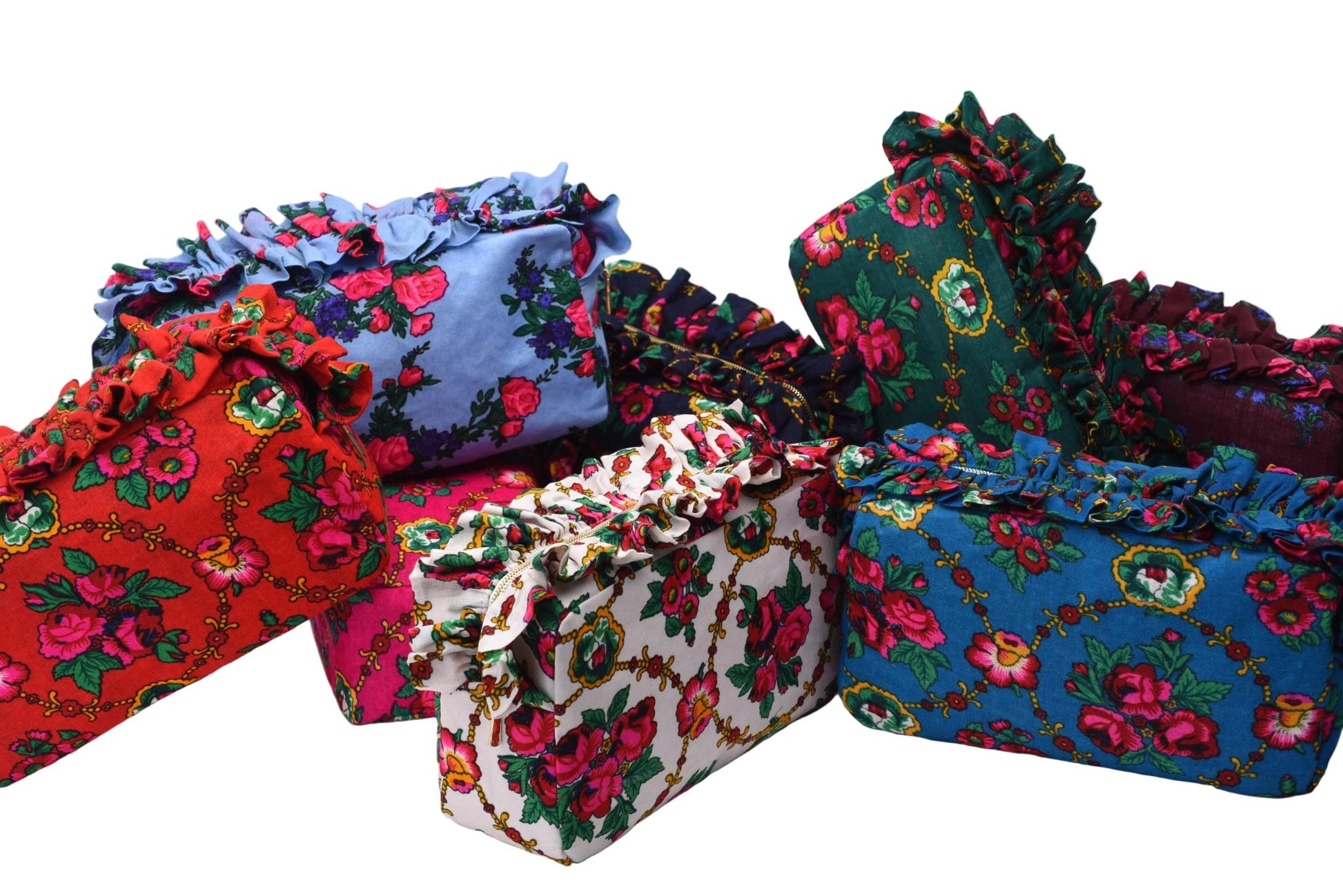 Luxury Ruffle UAE Heritage Pouch – Medium - The Happy Tribe