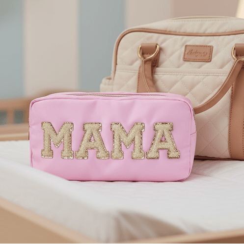 "MAMA" Medium Pouch, Baby Pink - The Happy Tribe