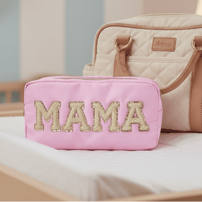 "MAMA" Medium Pouch, Baby Pink - The Happy Tribe