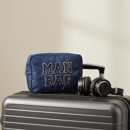 "Man Bag" Large Pouch, Navy - The Happy Tribe