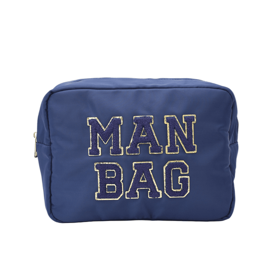 "Man Bag" Large Pouch, Navy - The Happy Tribe