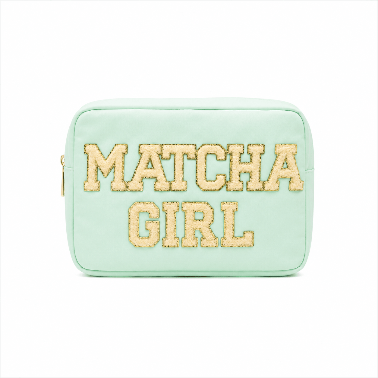 "Matcha Girlie" Large Pouch, Mint Green - The Happy Tribe