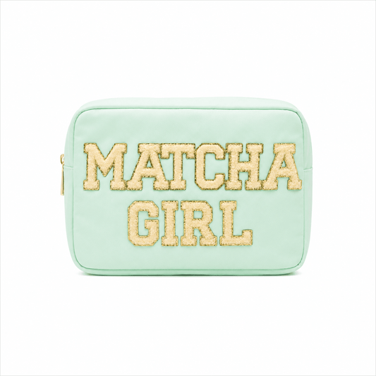 "Matcha Girlie" Large Pouch, Mint Green - The Happy Tribe