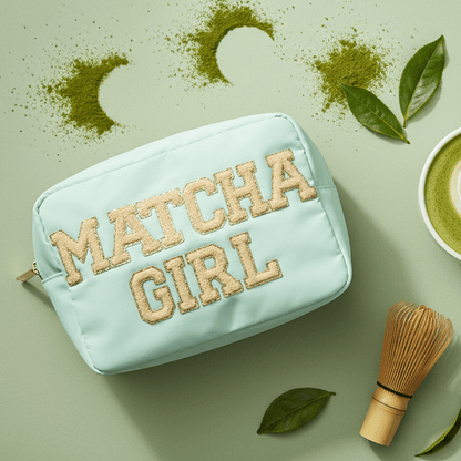 "Matcha Girlie" Large Pouch, Mint Green - The Happy Tribe