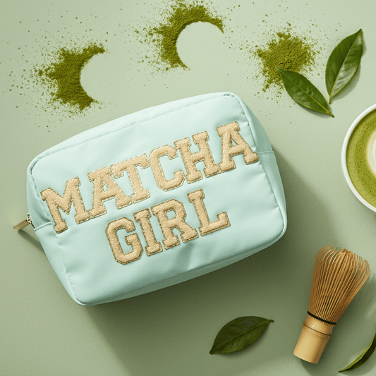 "Matcha Girlie" Large Pouch, Mint Green - The Happy Tribe