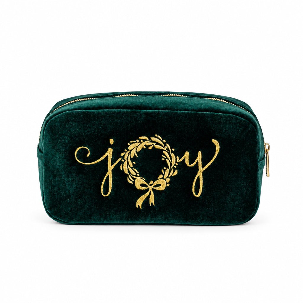 Medium Green Velvet Pouch – “Joy” (Limited Edition) - The Happy Tribe