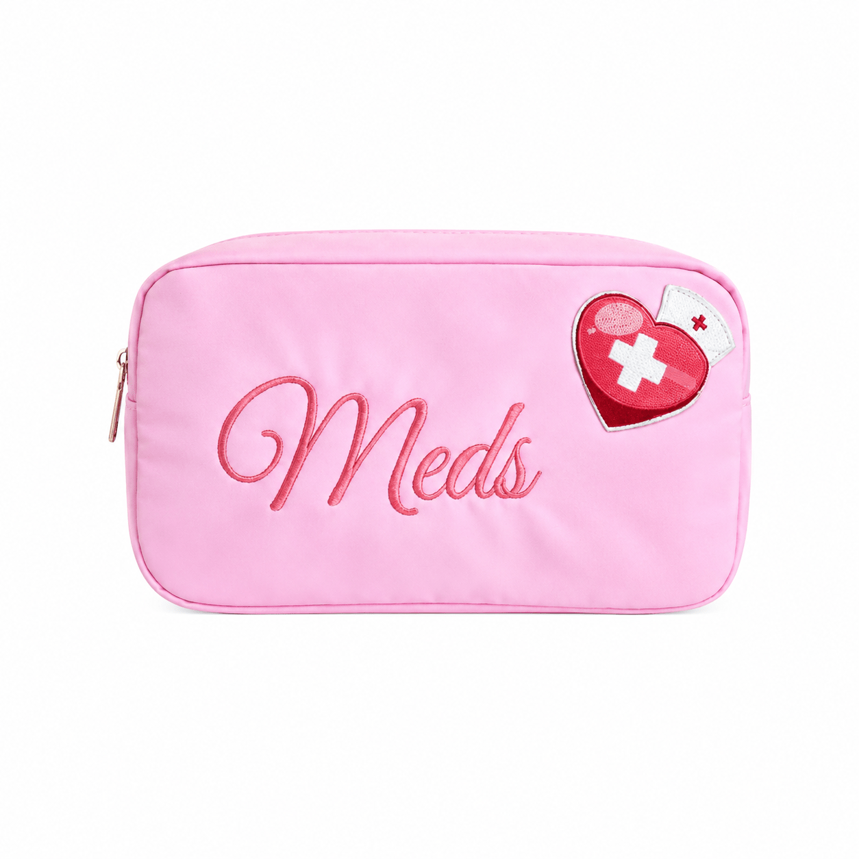 "Meds" Medium Pouch, Baby Pink - The Happy Tribe