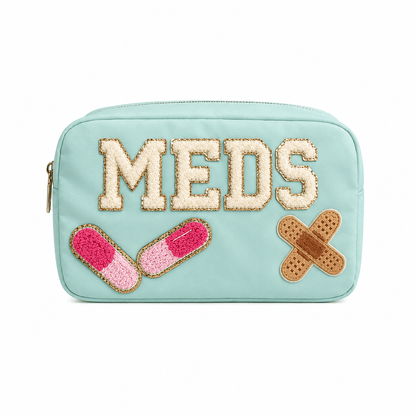 "Meds" Medium Pouch, Mint Green - The Happy Tribe
