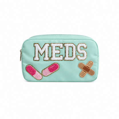 "Meds" Medium Pouch, Mint Green - The Happy Tribe
