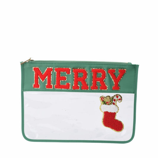 “Merry” Christmas Clear Pouch - The Happy Tribe