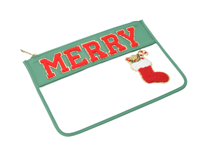 MERRY Christmas Clear Pouch – Festive Edition - The Happy Tribe