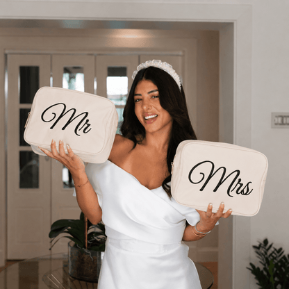 "Mr & Mrs" Large Pouch Set of Two - The Happy Tribe