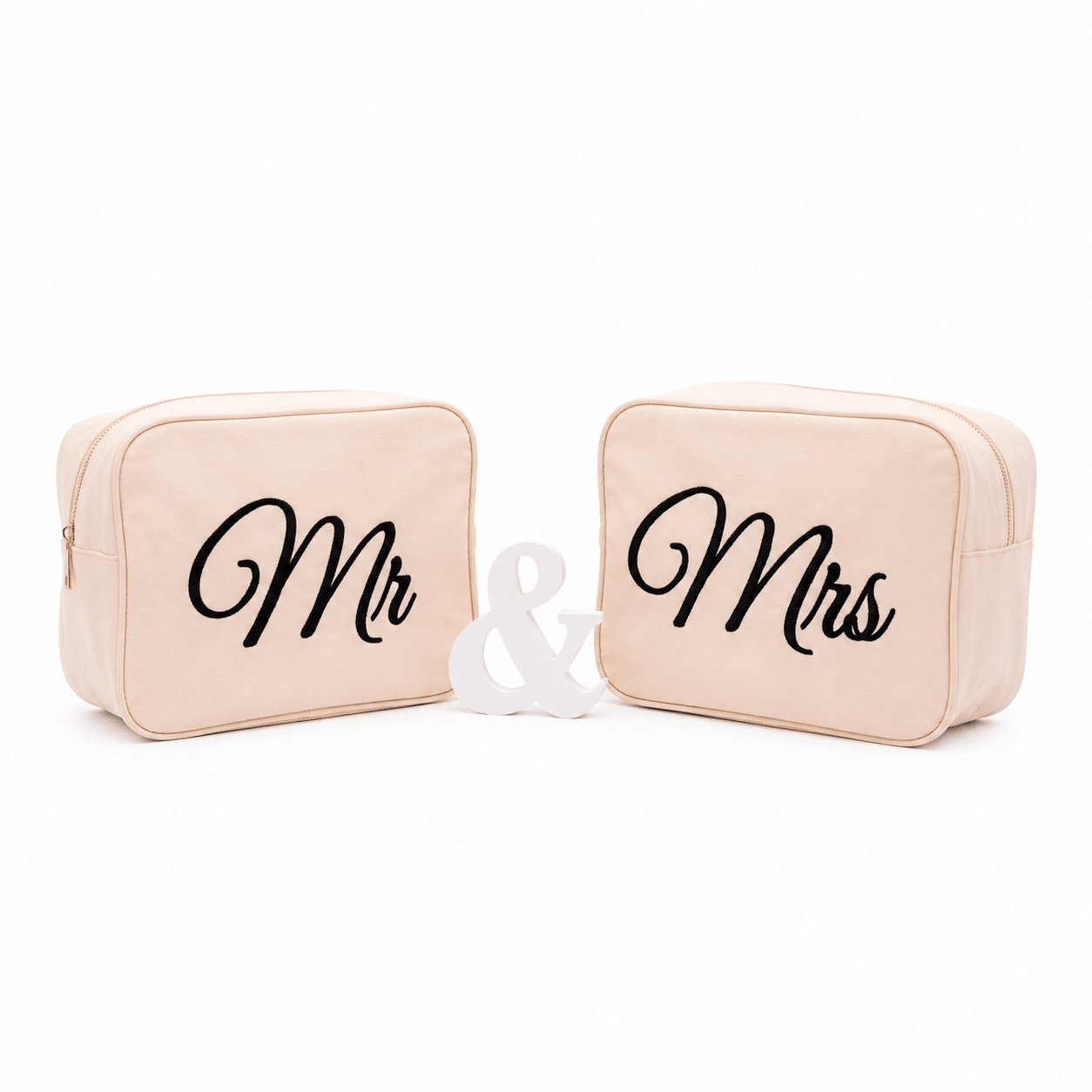 "Mr & Mrs" Large Pouch Set of Two - The Happy Tribe