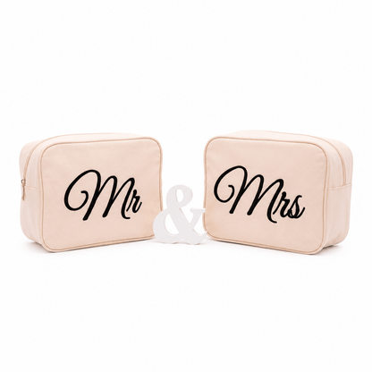 "Mr & Mrs" Large Pouch Set of Two - The Happy Tribe