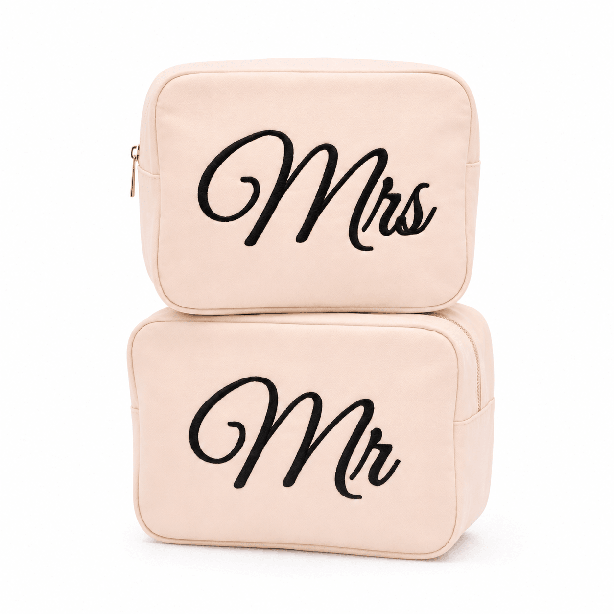 "Mr & Mrs" Large Pouch Set of Two - The Happy Tribe