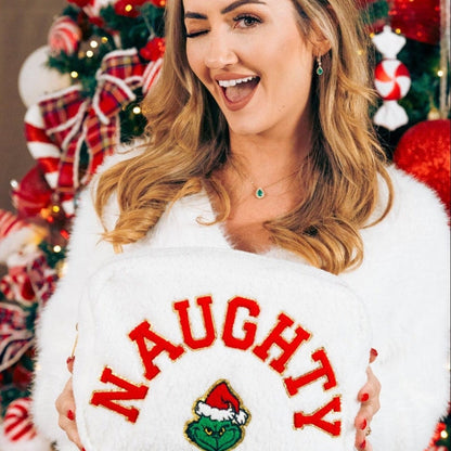 “Naughty” Christmas Teddy Pouch - The Happy Tribe