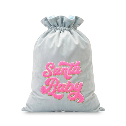 Neon Pink “Santa Baby” Velvet Christmas Sack - The Happy Tribe