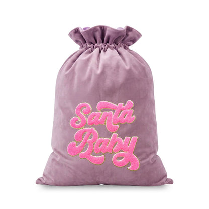 Neon Pink “Santa Baby” Velvet Christmas Sack - The Happy Tribe