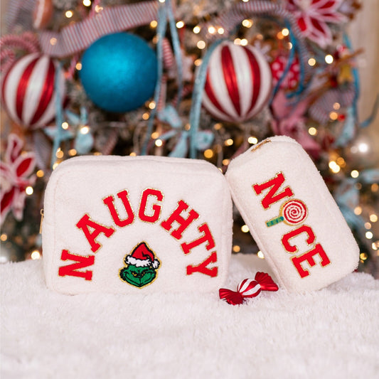 “Nice” Christmas Teddy Pouch - The Happy Tribe