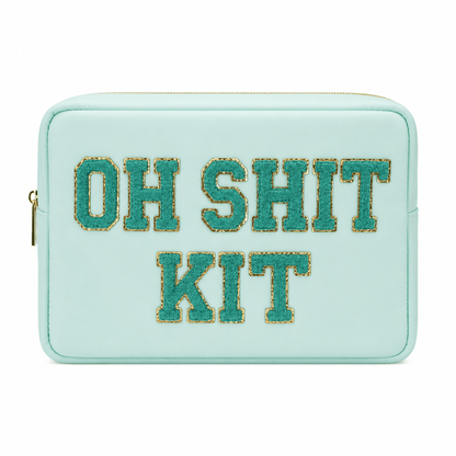 "Oh Sh*t Kit" Large Pouch, Mint Green - The Happy Tribe