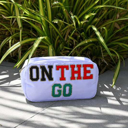 "On The Go" Medium Pouch, White - The Happy Tribe