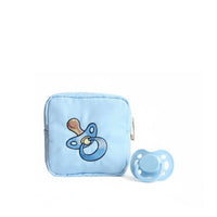 “Pacifiers” Extra Small Pouch, Baby Blue - The Happy Tribe