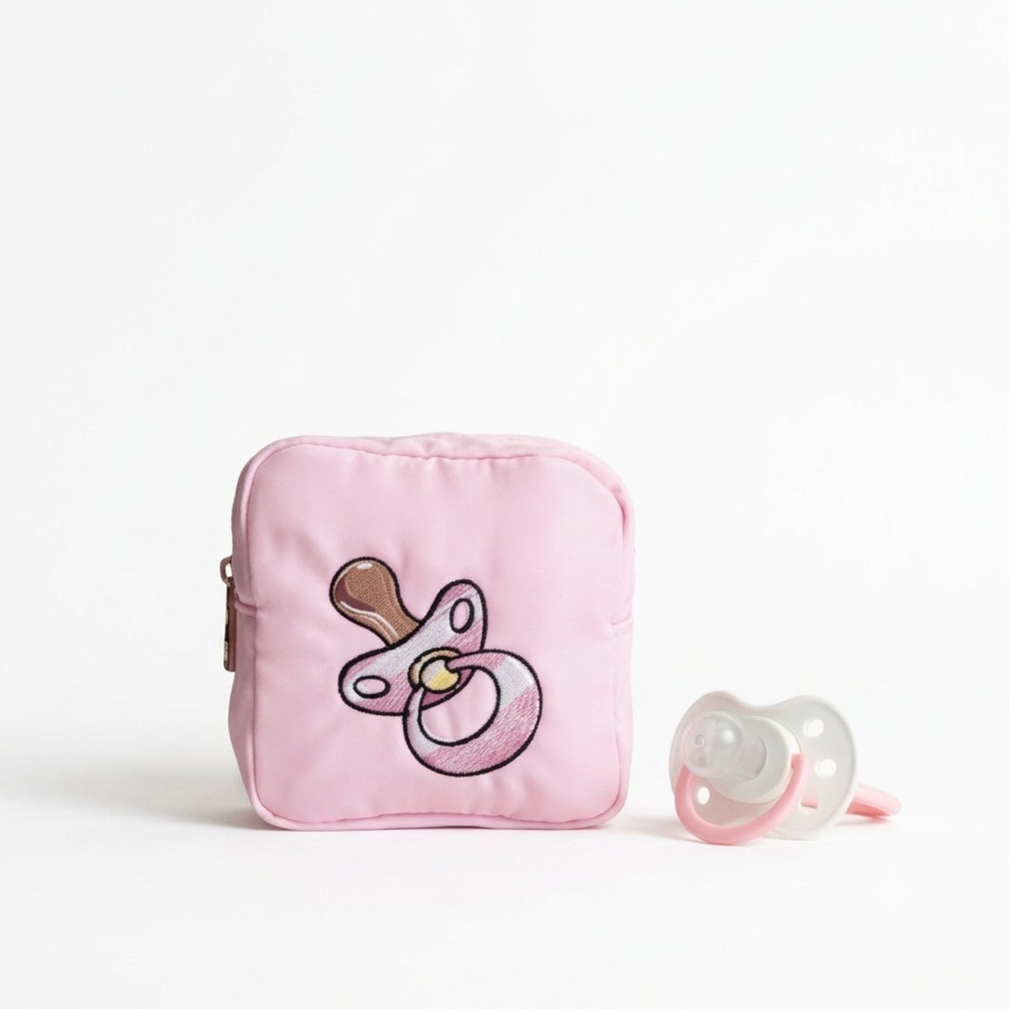"Pacifiers" Extra Small Pouch, Baby Pink - The Happy Tribe