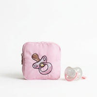 "Pacifiers" Extra Small Pouch, Baby Pink - The Happy Tribe