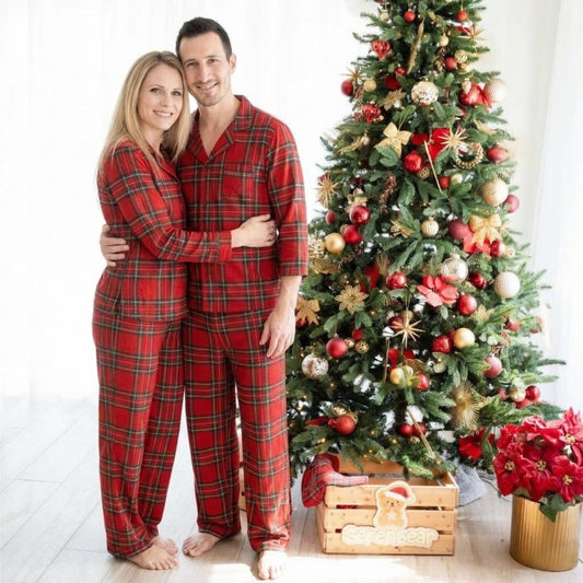 Peronalised Merry & Plaid Christmas Adult Pyjama Set - The Happy Tribe