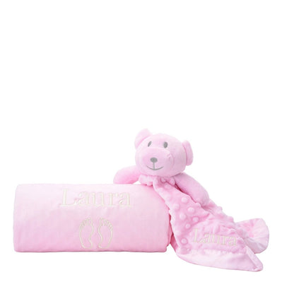 Personalised Baby Comforter, Pink - The Happy Tribe