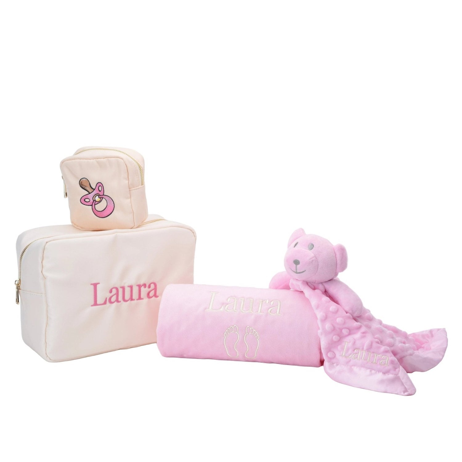 Personalised Baby Comforter, Pink - The Happy Tribe