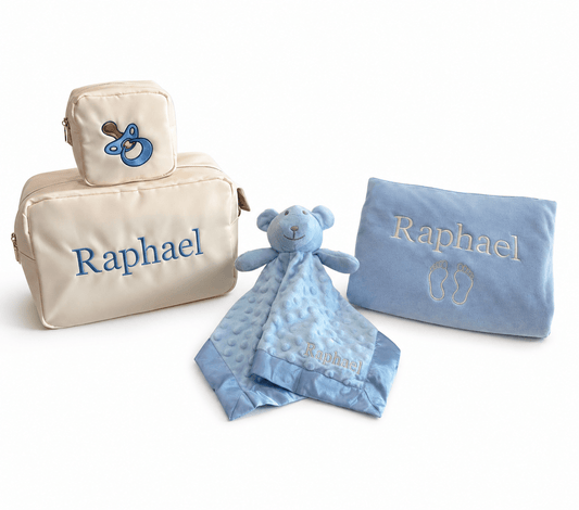 Personalised Baby Gift Set, Baby Pink - The Happy Tribe