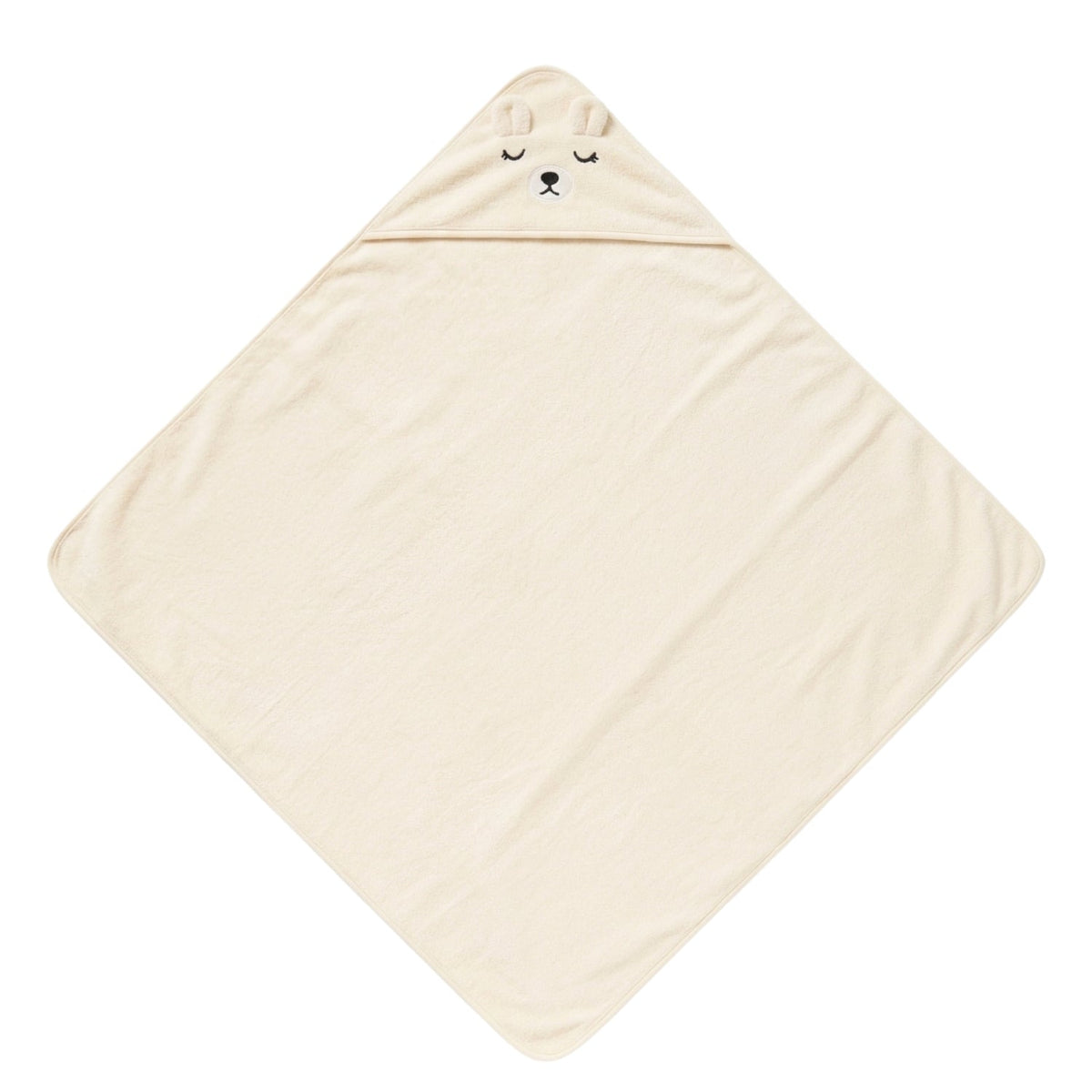 Personalised Bear Hooded Towel, Cream - The Happy Tribe