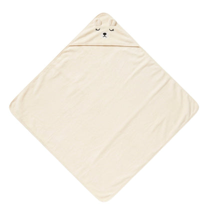 Personalised Bear Hooded Towel, Cream - The Happy Tribe