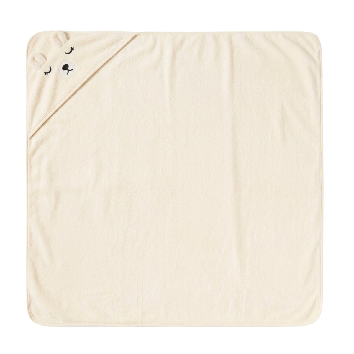 Personalised Bear Hooded Towel, Cream - The Happy Tribe