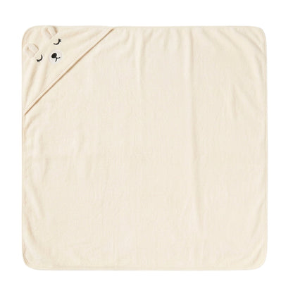 Personalised Bear Hooded Towel, Cream - The Happy Tribe