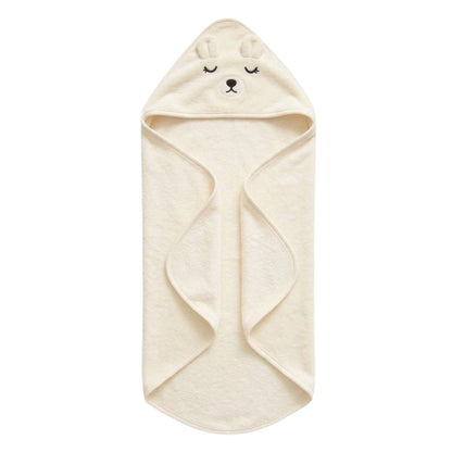 Personalised Bear Hooded Towel, Cream - The Happy Tribe
