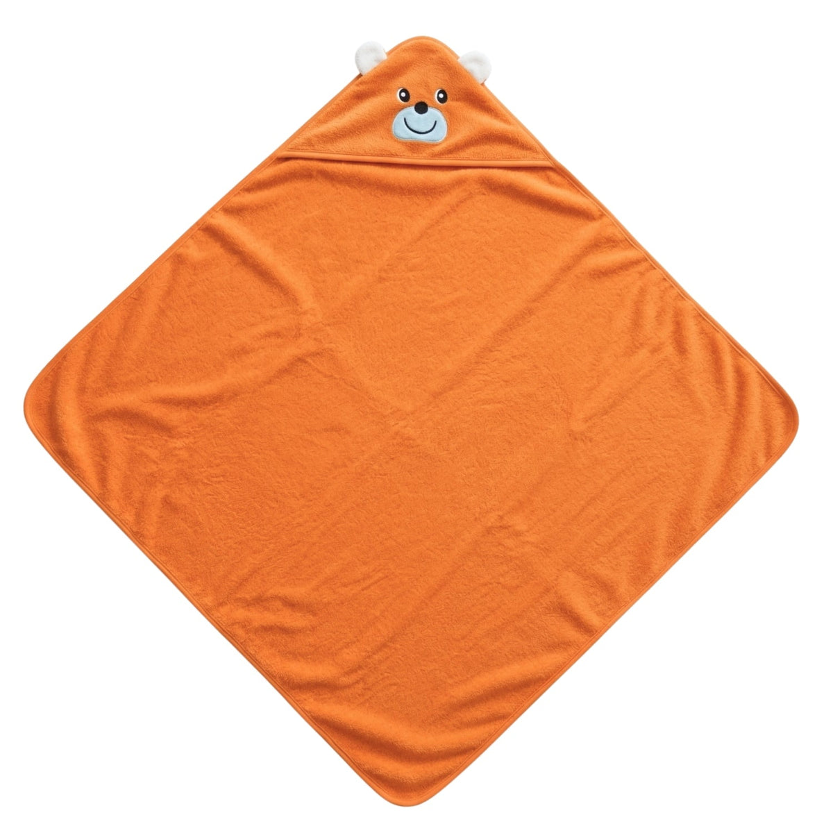 Personalised Bear Hooded Towel, Orange - The Happy Tribe
