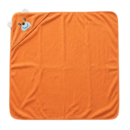 Personalised Bear Hooded Towel, Orange - The Happy Tribe