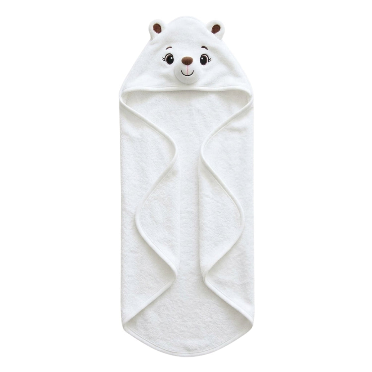 Personalised Bear Hooded Towel, White - The Happy Tribe