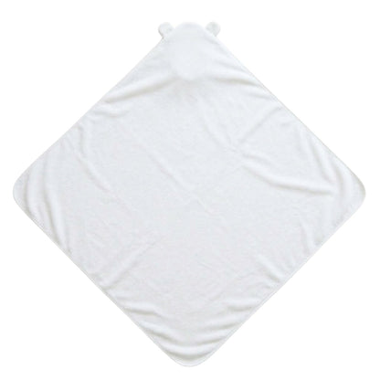 Personalised Bear Hooded Towel, White - The Happy Tribe